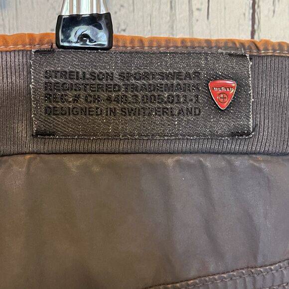 Stellson Mens Waxed Cargo Shorts Size L Gray Orange Acid Wash Switzerland Grunge - Picture 6 of 14